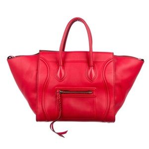 Celine medium phantom luggage tote, red, Christmas purse!